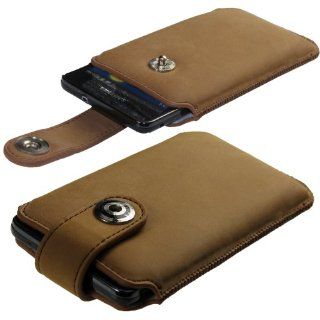 iGadgitz Brown Luxury Genuine Leather Pouch Case Cover with Magnetic Closure for Samsung Galaxy S2 i9100 & Sony Xperia L Android Smartphone Cell Phone. SUITABLE FOR AT & T MODEL ONLY (model number SGH I777) Cell Phones & Accessories