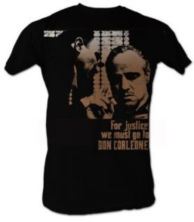 The Godfather T Shirt   Justice Adult Black Tee Shirt: Clothing