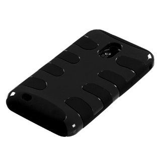 Fishbone Rubber Plastic Case Protector Cover (Black) for Samsung Epic Touch 4G SPH D710 Sprint Galaxy S2 US Cellular SCH R760: Cell Phones & Accessories