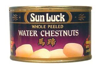 Sun Luck   Whole Peeled Water Chestnuts 8.0 Oz. : Grocery & Gourmet Food