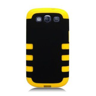 Eagle Cell PASAMI9300D6YEBK Hybrid Rugged TUFF eNUFF Case for the Samsung Galaxy S3   Carrying Case   Retail Packaging   Yellow/Black: Cell Phones & Accessories