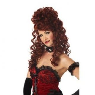 Women's Auburn Saloon Girl Costume Wig: Clothing