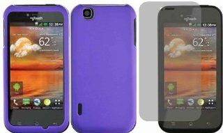 Dark Purple Hard Case Cover+LCD Screen Protector for T Mobile Mytouch LG Maxx Touch E739: Cell Phones & Accessories