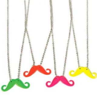 Neon Moustache Necklace Party Accessory: Toys & Games
