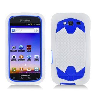 Aimo SAMT769PCMSK019 Durable Rugged Hybrid Case for Samsung Galaxy S Blaze 4G T769   1 Pack   Retail Packaging   White/Blue: Cell Phones & Accessories