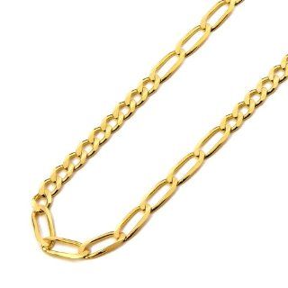 14K Yellow Gold 4.7mm 10+1 Figaro Chain Necklace with Lobster Claw Clasp   18" Inches: The World Jewelry Center: Jewelry