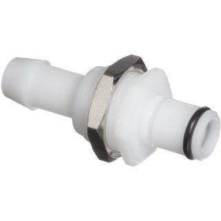 Value Plastics XQCBM770 1006 B Natural Acetal Tube Fitting, Barbed Open Flow Panel Mount Coupling, 3/8" (9.5 mm) Tube ID, Male (Pack of 10): Barbed Tube Fittings: Industrial & Scientific
