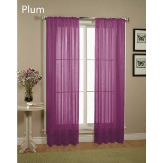 Plum Sheer Window Curtain Drapery Panel : 1 Panel, Fully Stitched, 55"w X 84"l   Window Treatment Sheers