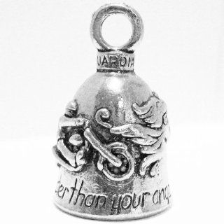 Guardian Never Ride Faster Than Your Angel Can Fly Motorcycle Biker Luck Riding Bell or Key Ring: Automotive