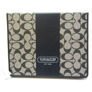 Coach Heritage Stripe Coated Signature Heights Tablet Ipad Case 77261 Black/White: Computers & Accessories