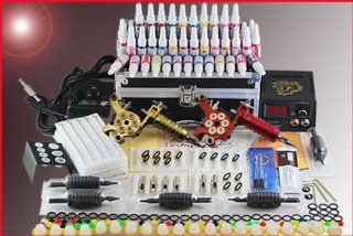 Professional Tattoo Kit 2 Machine Gun 40 Color Ink 50 Needle Power Supply Health & Personal Care