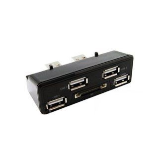 Waltzmart 4 USB Port Hub with SD Card Reader Slot Adapter for Sony PS3 Slim Console Black: Video Games