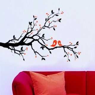 Love Birds Kissing on Tree Branch Wall Decal/sticker   Wall Decor Stickers