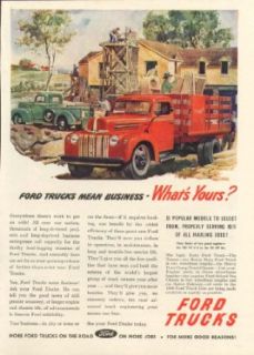 Ford trucks mean business   What's Yours? Ad 1946: Entertainment Collectibles