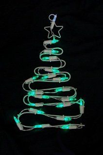 12" Battery Operated LED Lighted Christmas Tree Window Silhouette with Timer   String Lights