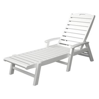 Trex Outdoor Furniture Yacht Club Chaise with Arms   Stackable   Outdoor Chaise Lounges