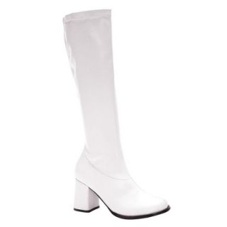 White Gogo Boots Adult   10.0