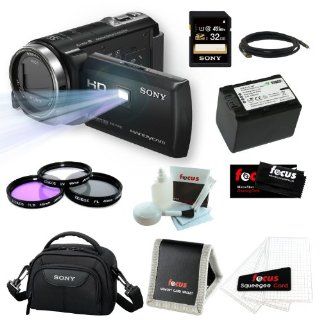 Sony HDR PJ430V HDRPJ430V Handycam 32GB Full HD Camcorder w/ Projector + Sony 32GB Memory Card + Sony Case + Wasabi Power Replacement Battery for NP FV70 + 3pc Glass Filter Kit and Accessory Kit : Camera & Photo