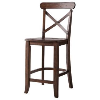 Counter Stool: French Country X Back Counter Stool   Dark Brown (Espresso)