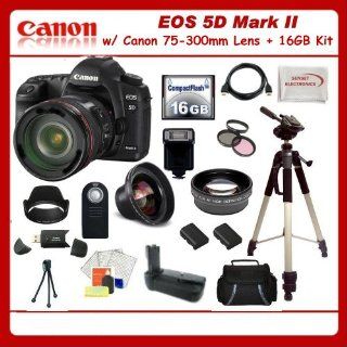 Canon EOS 5D Mark II with Canon Zoom Telephoto EF 75 300mm f/4.0 5.6 III Autofocus Lens + PRO Monster Battery Grip, Lens & Tripod Complete Accessories Package (Everything you Need) : Digital Camera Accessory Kits : Camera & Photo