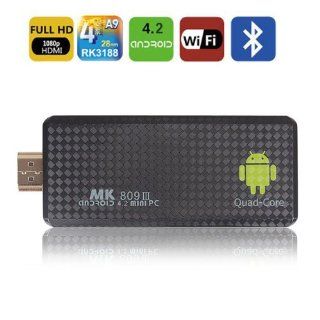 MK809III RK3188 Quad core Cortex A9 4.2.2 Android Mini Google TV Player Stick Box 3D 2GB/8GB 1.6GHz Max with Bluetooth Wifi Black: Electronics
