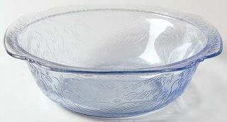 Indiana Glass Recollection Blue Round Bowl   Blue,Pressed,Scroll Design