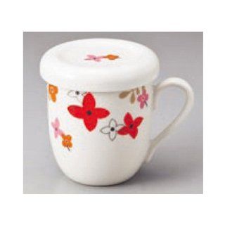 mug kbu787 11 232 [3.08 x 3.75 inch : 300 cc] Japanese tabletop kitchen dish Mug Scarlett lid mug ( with tea strainer ) [7.8 x 9.5cm ? 300 cc ] Cafe cafe Tableware restaurant business kbu787 11 232: Kitchen & Dining