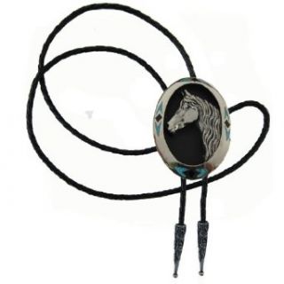 Silver   Black   Turquoise Nickel Plated   Pewter   Leather Western Bolo Tie at  Mens Clothing store: Neckties