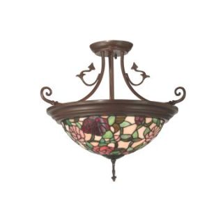 Dale Tiffany Floral Leaf Hanging Fixture Large   18W in. Antique Bronze Paint   Tiffany Ceiling Lighting