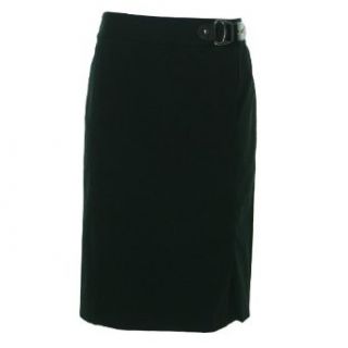 LAUREN Ralph Lauren Womens Black Side Buckle Fitted Pencil Skirt at  Womens Clothing store