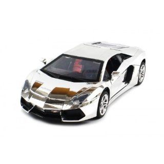 Diecast Lamborghini Aventador Electric RC Car 1:18 Metal RTR (Chrome Edition): Toys & Games