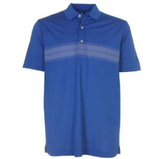 Page & Tuttle Mini Chest Stripe Men's Polo Golf Shirt   Medium Blue: Clothing