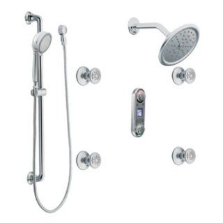 Moen 795 Chrome ioDIGITAL Double Handle Vertical Spa Trim with Rain Shower Head 4 Body Sprays and Personal Hand Shower from the ioDIGITAL Collection 795   Hand Held Showerheads  