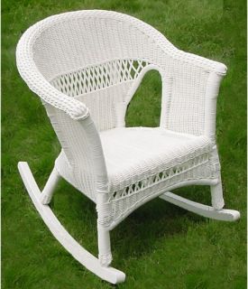 All Weather Grand Resin Wicker Rocker   Steel Frame   Outdoor Rocking Chairs