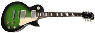 Stellar Mercury 006 Standard   Trans Green Sunburst Sunburst   Les Paul Style Electric Guitar: Musical Instruments