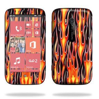 MightySkins Protective Skin Decal Cover for Nokia Lumia 822 Cell Phone T Mobile Sticker Skins Hot Flames: Cell Phones & Accessories