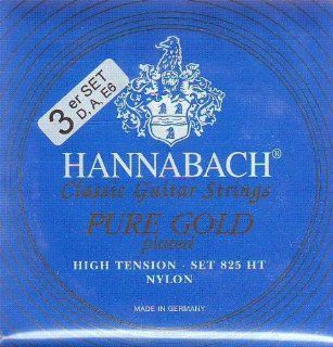Hannabach Classical Guitar High Tension Gold Bass Set, 825 3er HT: Musical Instruments