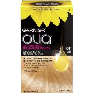 Garnier Olia Oil Powered Permanent Haircolor, 9.0 Light Blonde, 1 Fluid Ounce  Chemical Hair Dyes  Beauty