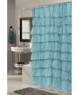 Carnation Home Fashions Carmen Ruffle Tier Fabric Shower Curtain   Shower Curtains