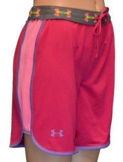 Under Armour Women's UA Loose Heatgear Basketball Shorts Dark Pink w/Pink Large  Athletic Shorts  Clothing