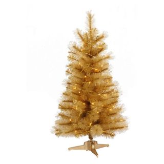 Vickerman Gold Glitter Cashmere Clear Pre lit Christmas Tree   Christmas Trees