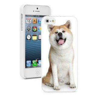 Apple iPhone 5 5S White 5W755 Hard Back Case Cover Color Cute Akita Inu Dog: Cell Phones & Accessories
