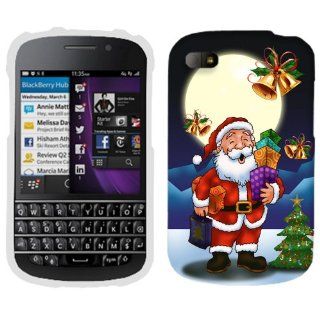 BlackBerry Q10 Merry Christmas Santa in Moon Light Phone Case Cover Cell Phones & Accessories