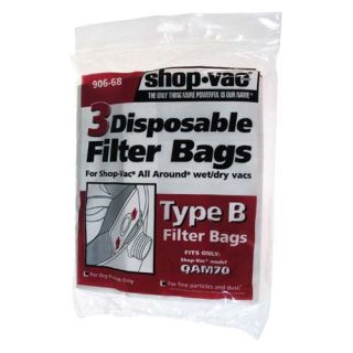 Shop Vac Disposable Filter Bags for All Around Wet/Dry Vacuums   3 Pack   Equipment