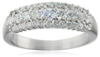 10k White Gold Diamond Anniversary Ring (0.80 cttw, H I Color, I1 I2 Clarity): Jewelry