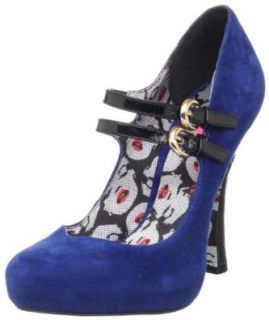 Betsey Johnson Women's Teasee Platform Pump,Blue Suede,6.5 M US: Shoes