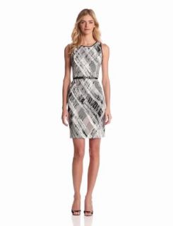 Evan Picone Women's Printed Twill Belted Tank Dress, Multi, 4 at  Womens Clothing store