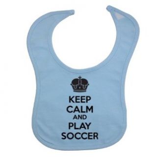 Mashed Clothing Keep Calm And Play Soccer Cotton Baby Bib (Light Blue) Clothing
