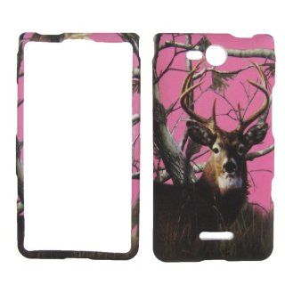 Pink Buck Deer Camo Real tree FACEPLATE PROTECTOR HARD RUBBERIZED CASE FOR LG OPTIMUS EXCEED VS840PP / LUCID 4G VS840 VERIZON PREPAID SNAP ON: Cell Phones & Accessories