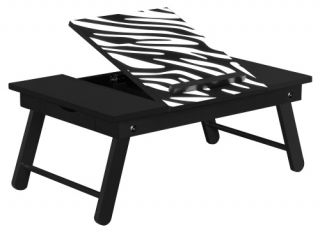 Altra Folding Laptop Tray Table   Black and Zebra Print   Desks